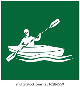 design de modelo de ilustração de vetor de logotipo de esporte kayak