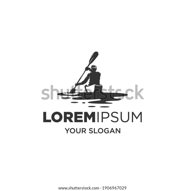 kayak sport silhouette logo\
vector