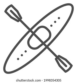 Kayak, square line vector icon.