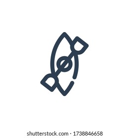 kayak summer icon outline blue