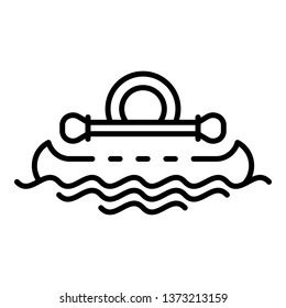 Kayak swimming icon. Outline kayak swimming vector icon for web design isolated on white background