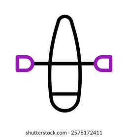 Kayak symbol with paddles in minimalist style design