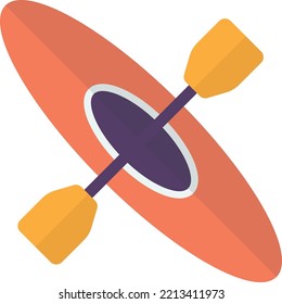 kayak from top view illustration in minimal style isolated on background