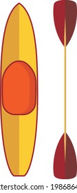 Kayak. Tourist boat. Travel item. Flat design.