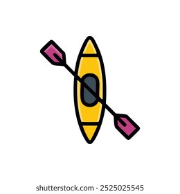 Kayak vector, filled flat icon.