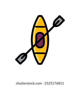 Kayak vector icon, filled flat racing boat sign.