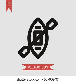 Kayak vector icon, illustration symbol