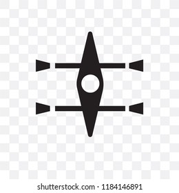 Kayak vector icon isolated on transparent background, Kayak logo concept