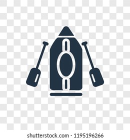 Kayak vector icon isolated on transparent background, Kayak transparency logo concept