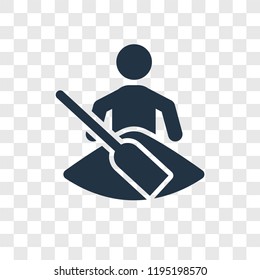 Kayak vector icon isolated on transparent background, Kayak transparency logo concept