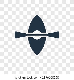 Kayak vector icon isolated on transparent background, Kayak transparency logo concept