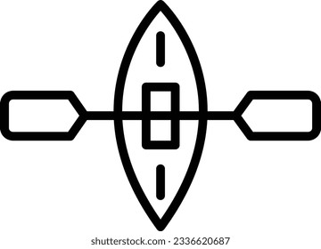 Kayak Vector Icon Line Style