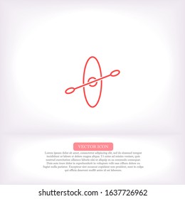 Kayak vector icon , lorem ipsum Flat design