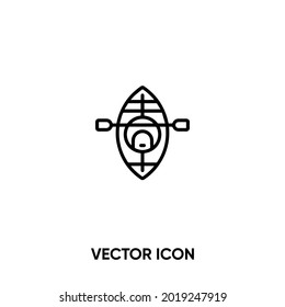 Kayak vector icon. Modern, simple flat vector illustration for website or mobile app.Canoe amd radting symbol, logo illustration. Pixel perfect vector graphics	