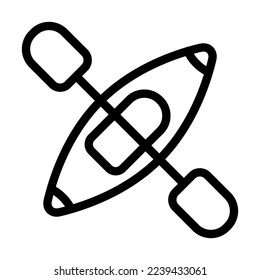 Kayak Vector Line Icon Design