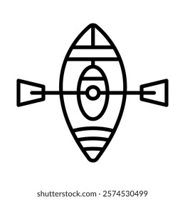 Kayak Vector Line Icon Design