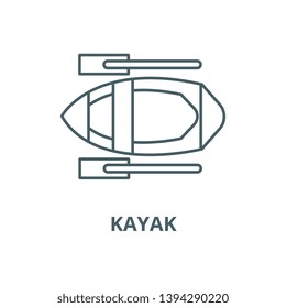 Kayak vector line icon, linear concept, outline sign, symbol
