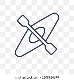 Kayak vector outline icon isolated on transparent background, high quality linear Kayak transparency concept can be used web and mobile