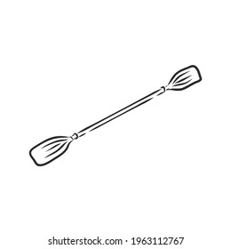 kayak vector sketch on a white background