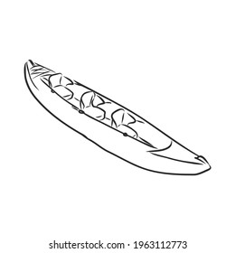 kayak vector sketch on a white background