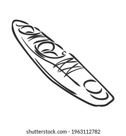 kayak vector sketch on a white background