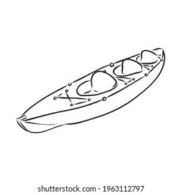 Kayak Vector Sketch On White Background Stock Vector (Royalty Free ...