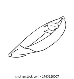 kayak vector sketch on a white background