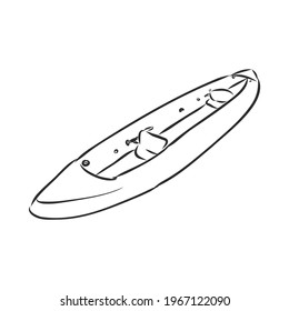 Kayak Vector Sketch On White Background Stock Vector (Royalty Free ...