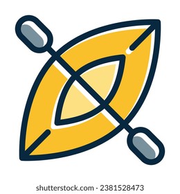 Kayak Vector Thick Line Filled Dark Colors Icons For Personal And Commercial Use.
