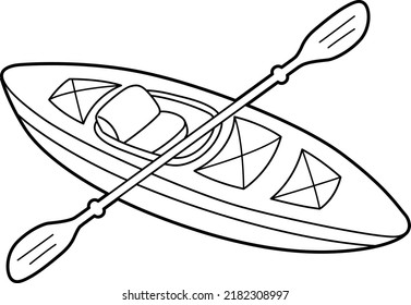 Kayak Vehicle Coloring Page Kids Stock Vector (Royalty Free) 2182308997 ...