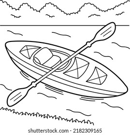 Kayak Vehicle Coloring Page for Kids