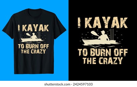 Kayaker Boat Typography T-Shirt Design