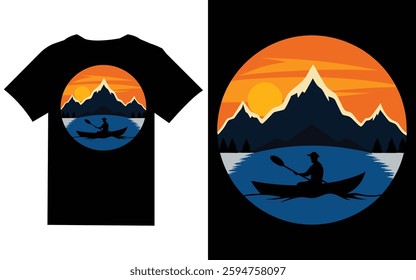 Kayaker Padding on a Mountain Lake T-shirt