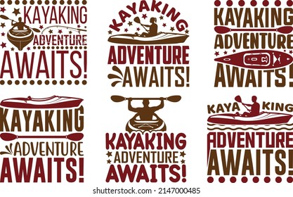 Kayaking Adventure Awaits Printable Vector Illustration