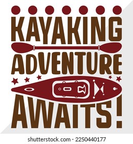 Kayaking Adventure Awaits SVG Printable Vector Illustration