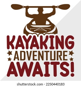 Kayaking Adventure Awaits SVG Printable Vector Illustration