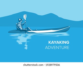 Kayaking Adventure on illustration graphic vector