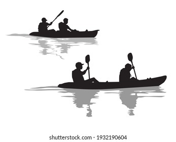 Kayaking Adventure on illustration graphic vector
