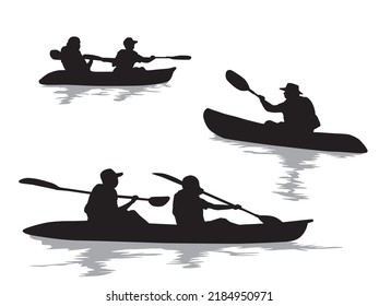 Kayaking Adventure Silhouette in illustration graphic vector