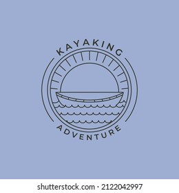 kayaking adventures river logo vector symbol illustration design.