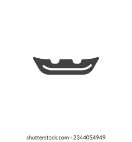 Icono vectorial del barco kayak. signo plano relleno para concepto móvil y diseño web. Icono de glifo kayak. Símbolo, ilustración del logotipo. Gráficos vectoriales