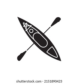 Kayaking Color Line Icon. Isolated Vector Element. Outline Pictogram For Web Page, Mobile App, Promo