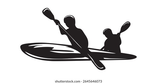 design de silhueta de esporte extremo de caiaque.