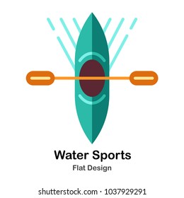 Kayaking Flat Icon