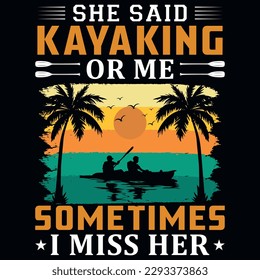 Kayaking graphics tshirt design vector design 