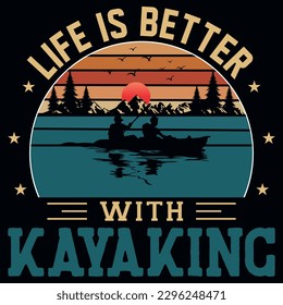 Diseño vectorial de camisetas gráficas Kayak 