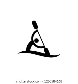 Kayaking Icon. Camping Equipment Vector Illustration Logo Template.