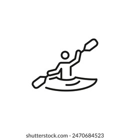 Kayaking icon. Simple kayaking icon for social media, app, and web design. Vector illustration.