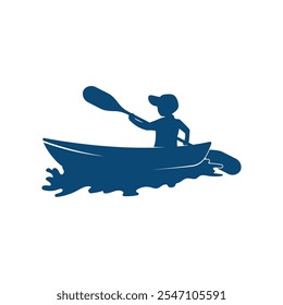 Diseño de símbolo de Ilustración vectorial de ícono de kayak