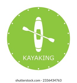 kayaking icon vector template illustration logo design